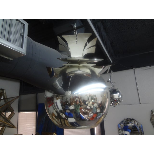 Chrome 1970s Italian Modern Chrome and Glass Lantern For Sale - Image 8 of 12