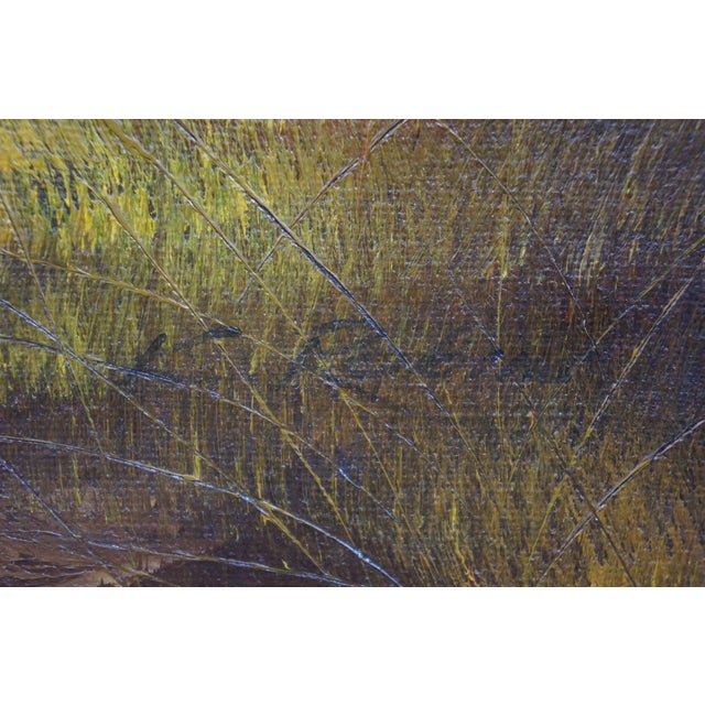 Late 20th Century Everett Woodson Rustic Barn Farm Silo Landscape Oil Painting 31" For Sale - Image 11 of 11