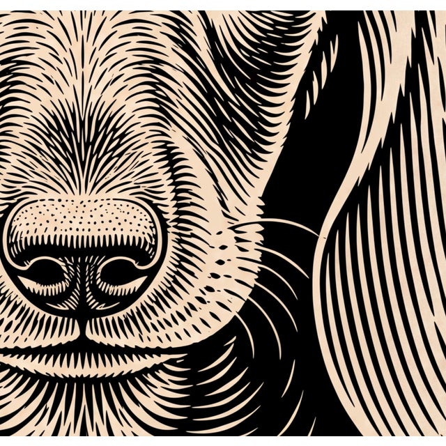 Atelier Aria Lumae the Sovereign Pet Collection Dachshund Silhouette Geometric Lithograph Fine Art Gallery Board Print Square Panel 16 X 16 For Sale - Image 4 of 18