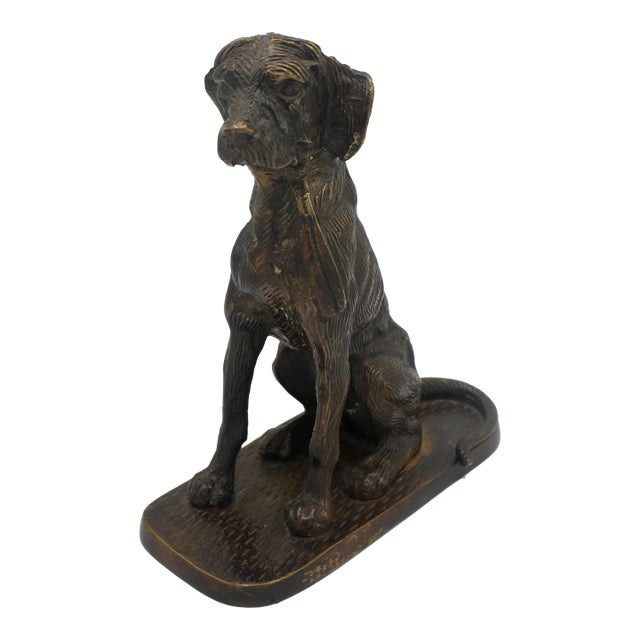 Mid Century Traditional Bronze Sporting Dog For Sale