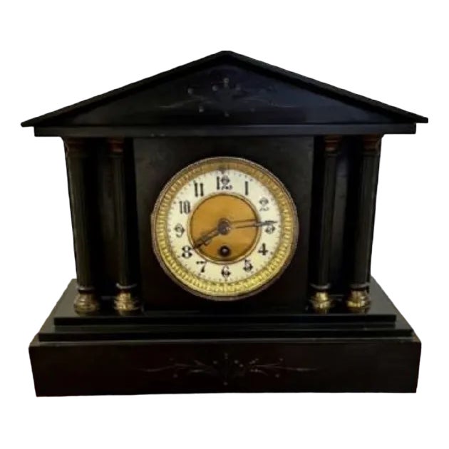 ictorian Marble Mantle Clock, 1860s For Sale