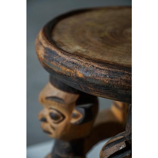Mid-20th Century African Carved Hardwood Stool, 1950s For Sale - Image 9 of 18