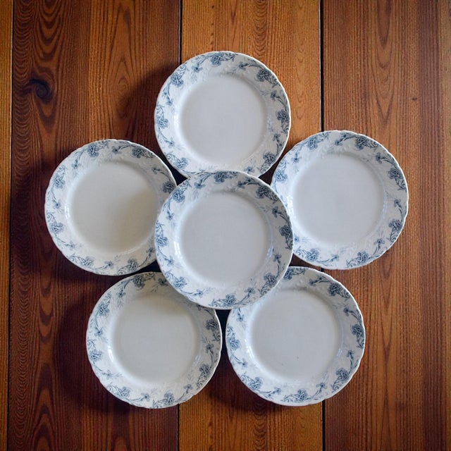 Ceramic Antique French Plates from KG Luneville Kleber, 1879, Set of 6 For Sale - Image 7 of 7