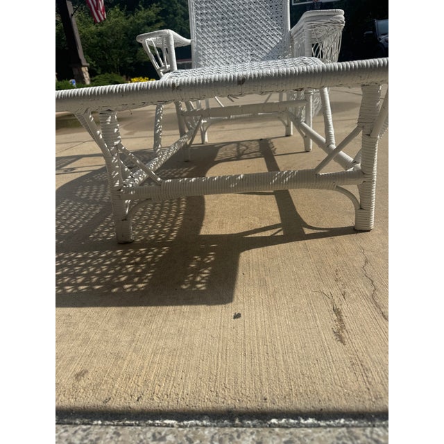 Wood Antique Wicker Chaise Lounger For Sale - Image 7 of 9