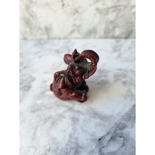Red Boxwood Japanese Netsuke Elephant For Sale In San Francisco - Image 6 of 14
