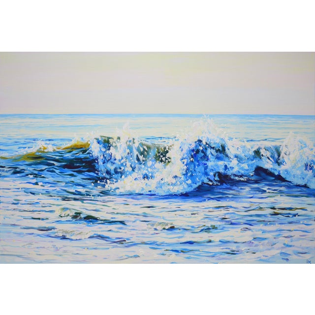 Early 21st Century Affectionate Waves.Modern Original Hand Painting. For Sale