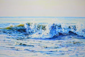 Early 21st Century Affectionate Waves.Modern Original Hand Painting.