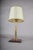 Metal Brass Table Lamp with Leather Base in the style of Jacques Adnet, 1960s For Sale - Image 7 of 11
