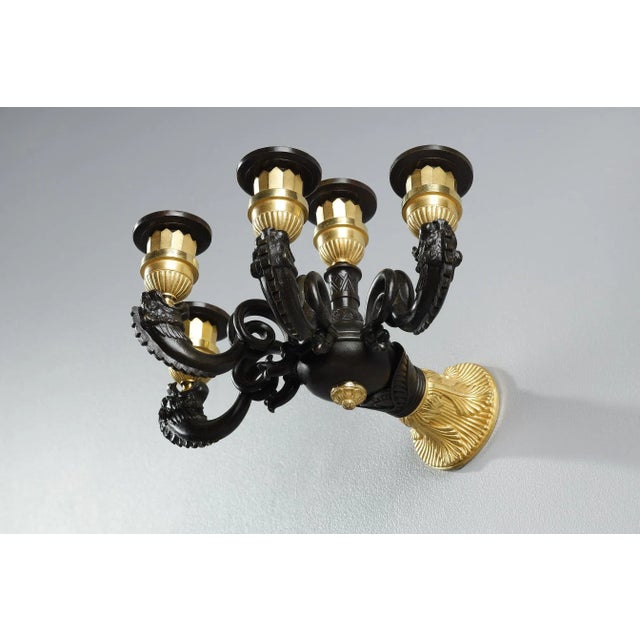Restoration Period Sconces in Bronze, Set of 2 For Sale - Image 13 of 18
