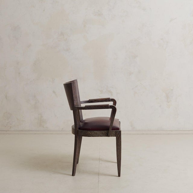 French Art Deco Cerused Oak Fauteuil Chair, 1940s - 2 Available For Sale - Image 4 of 11