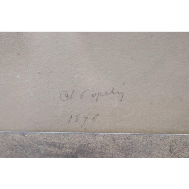 Antique 19th Century American Floral Botanical Watercolor Study of Tulips and Pansies Signed Copely For Sale - Image 10 of 10