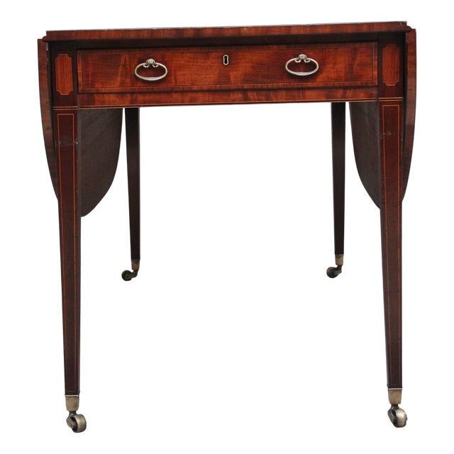Large Antique Inlaid Mahogany Pembroke Table, 1810 For Sale