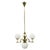 Vintage Art Deco Brass and Opaline Glass Globe Chandelier, Czechoslovakia, 1930s For Sale - Image 12 of 12