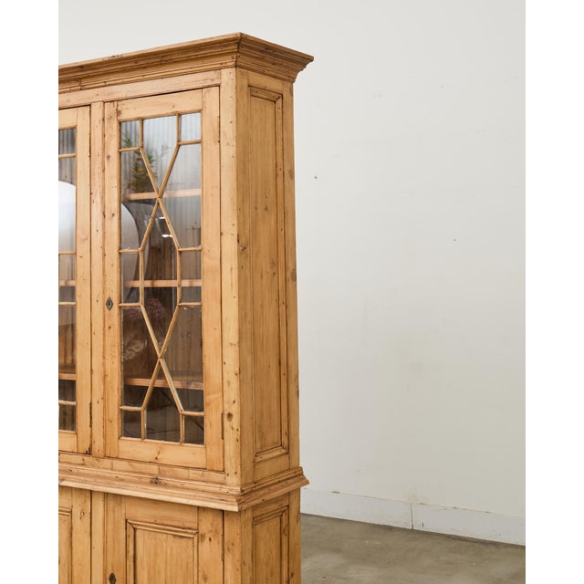 English George III Style Pine Astral Glazed Bibliotheque Bookcase For Sale In Sacramento - Image 6 of 16