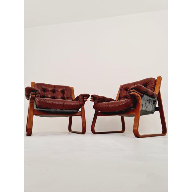 Red Scandinavian Easy Chairs by Carl-Henrik Spark for Ulferts Sweden, 1970s, Set of 2 For Sale - Image 8 of 11