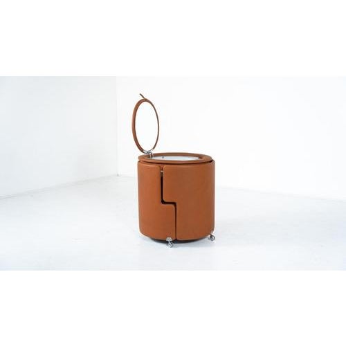 Dilly Daily Vanity in Brown Leather attributed to Luigi Massoni for Poltrona Frau, 1968 For Sale - Image 6 of 18
