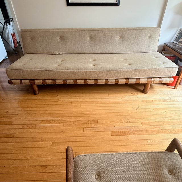 Tan t.h. Robsjohn-Gibbings Sofa For Sale - Image 8 of 14