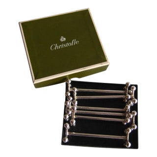 1980s Christofle Set of Silver Plate Knife Rest For Sale