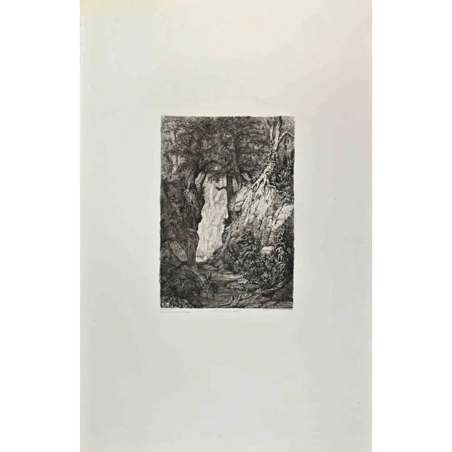 Charles-André Malardot, Environs de Metz, Etching, 1870s For Sale