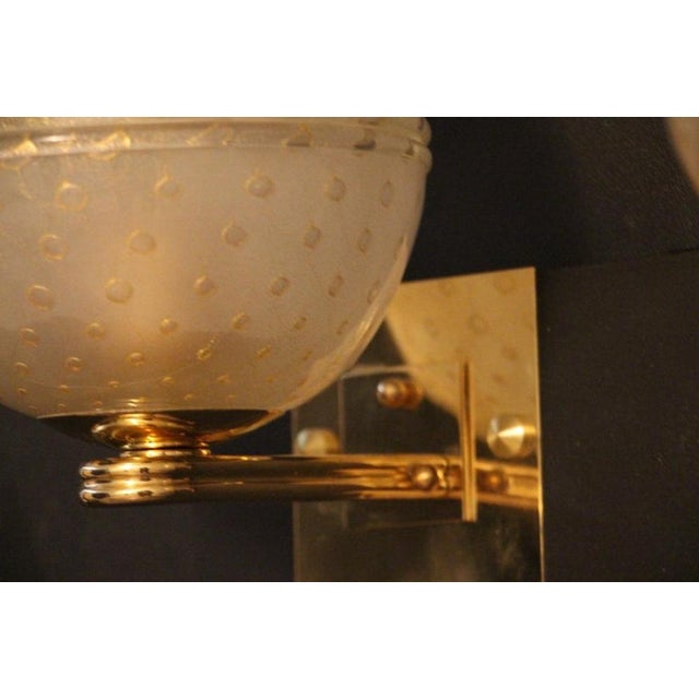 1990s Golden Pulegoso Murano Glass Sconces in the style of Barovier, 1990s, Set of 2 For Sale - Image 5 of 18