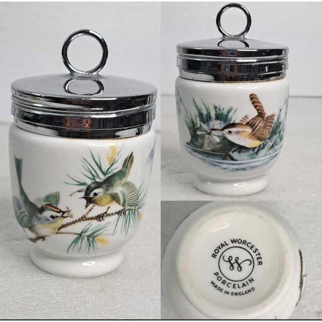 Mid 20th Century English Porcelain Egg Coddlers by Royal Worcester & Crown Staffordshire - Set of 4 For Sale In West Palm - Image 6 of 17