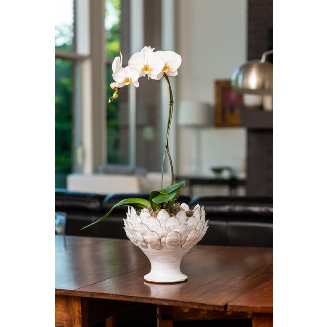 Contemporary White Artichoke Footed Centerpiece, Large For Sale - Image 3 of 5
