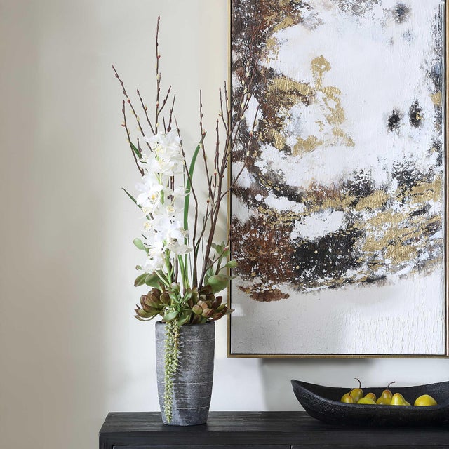 Graceful And Refined, This Tall Orchid Arrangement Brings An Elevated Sense Of Natural Beauty To Any Space. Towering White...