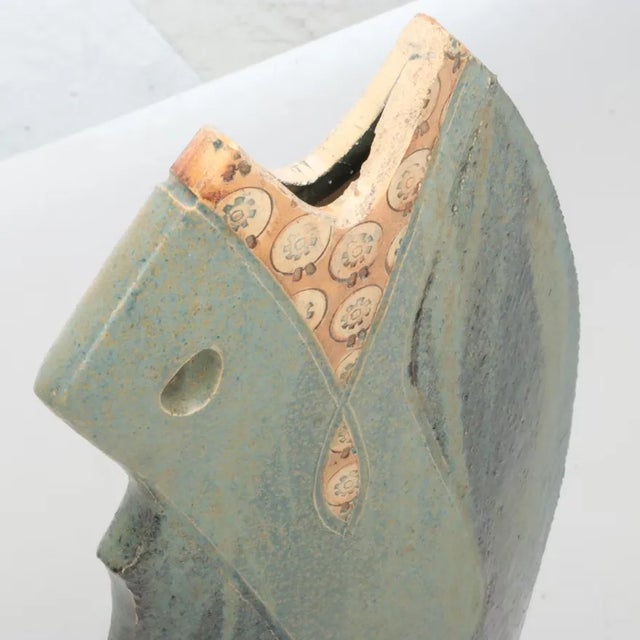 Fred Wiesener Art Deco Ceramic Clay Standing Lady Vessel Sculpture 28.5” For Sale In Cincinnati - Image 6 of 13