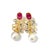 Bochic "Capri" Vintage Ruby & Multi Sapphire Earrings Set In 18K Gold & Silver For Sale - Image 17 of 18