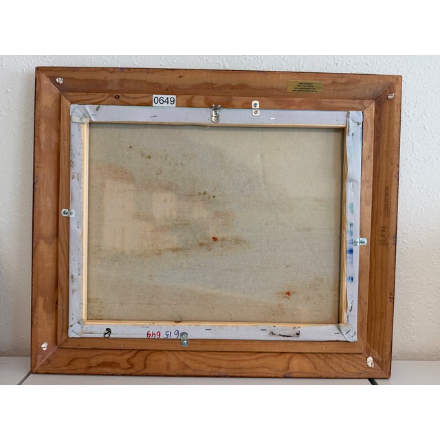 Mediterranean Coastal Village Oil Painting Seascape Landscape, Italian Riviera For Sale In Jacksonville, FL - Image 6 of 6