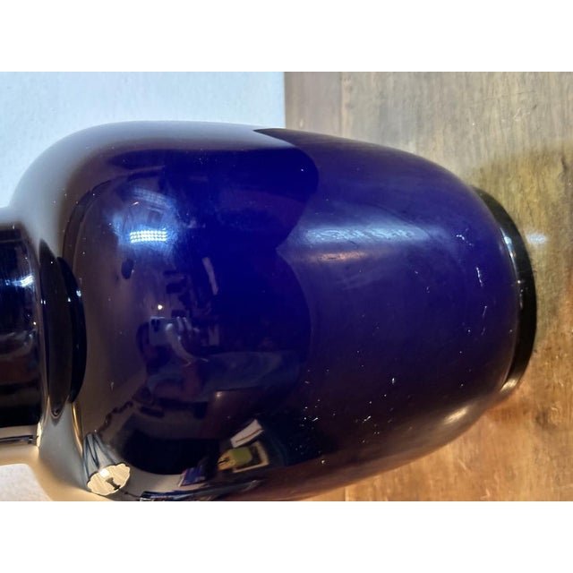 Glass Blue Opaline Glass Vase from Venini, 1986 For Sale - Image 7 of 15