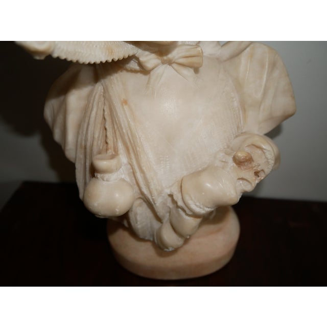 Stone Early 20th Century Marble Bust of a Young Girl Sculpture For Sale - Image 7 of 15
