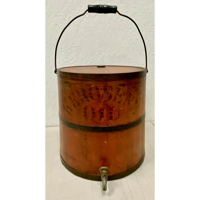 Early 20th C. "Impervious Safety Kerosene Can" C.1915 for Side Table or Plant Stand For Sale - Image 9 of 9