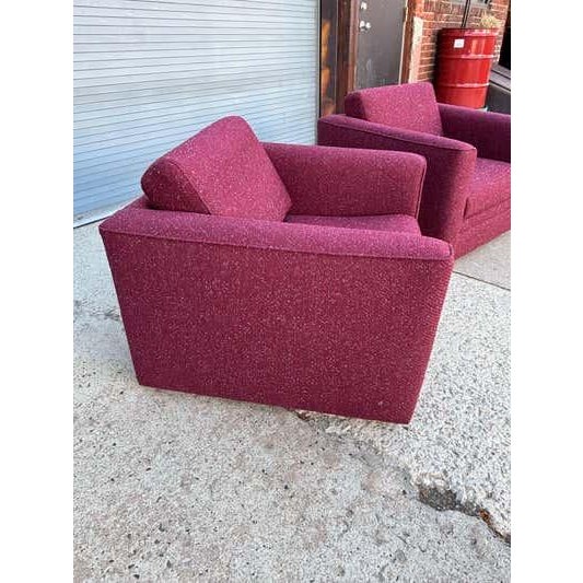 Purple Late 20th Century Attributed to Charles Pollack for Knoll Club Chairs For Sale - Image 8 of 11