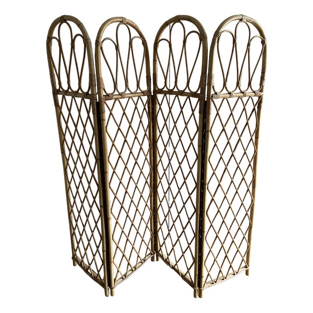 Screen with Wicker Arches, 1970s For Sale