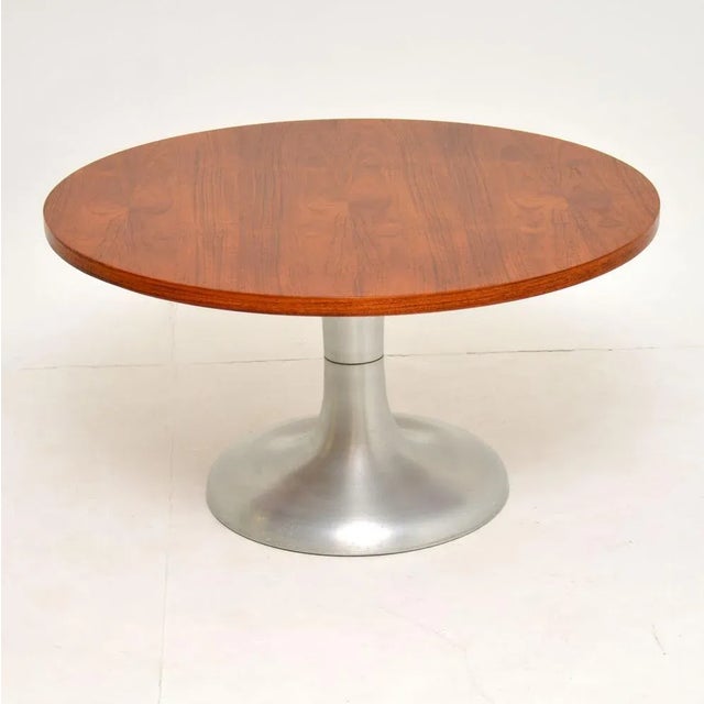 Mid-Century Modern Vintage Teak and Steel Coffee Table, 1960s For Sale - Image 3 of 6