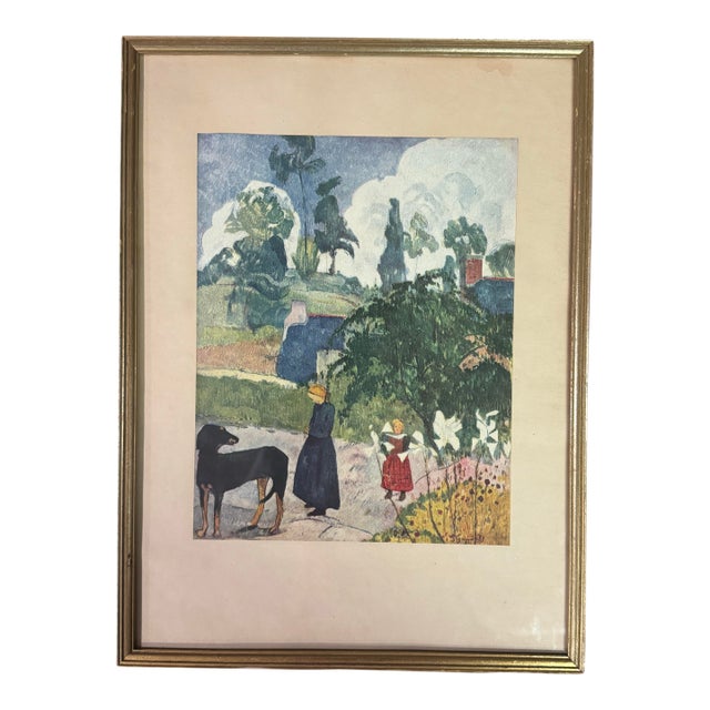 Paul Gauguin “Among the Lilies” Offset Lithograph. For Sale