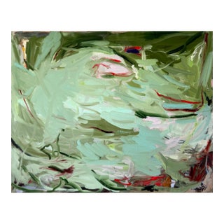 Contemporary Abstract Oil and Charcoal on Raw Canvas "Bodies and Gardens I" by Petra Schott For Sale