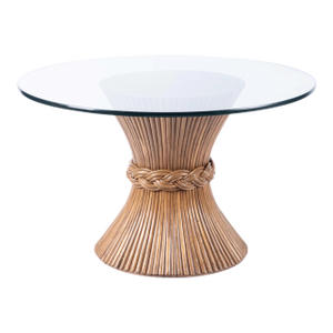 McGuire Sheaf of Wheat Glass Top Dining Table