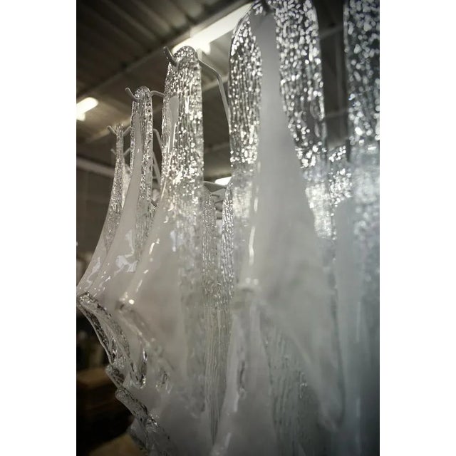 Mid-Century Murano Round Transparent White Color Chandelier and Pendant For Sale - Image 7 of 13