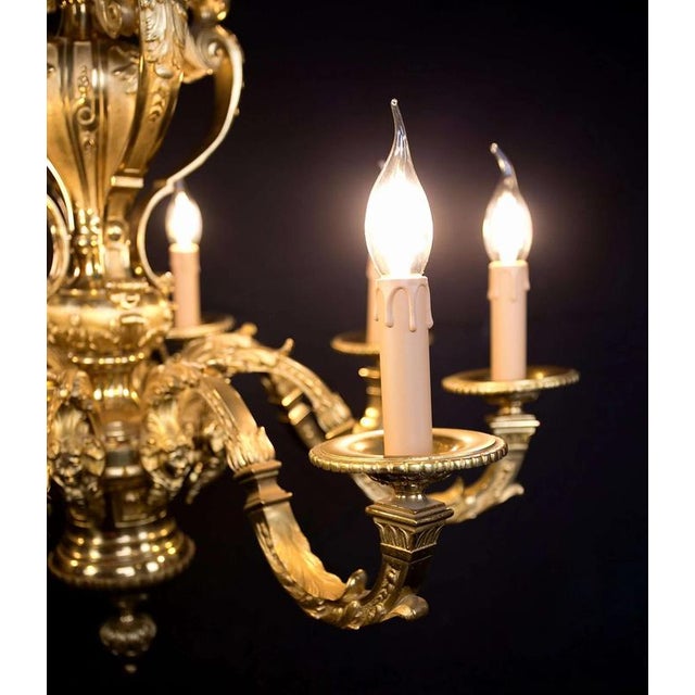2000 - 2009 Antique French Bronze Mazarin Chandelier For Sale - Image 5 of 8