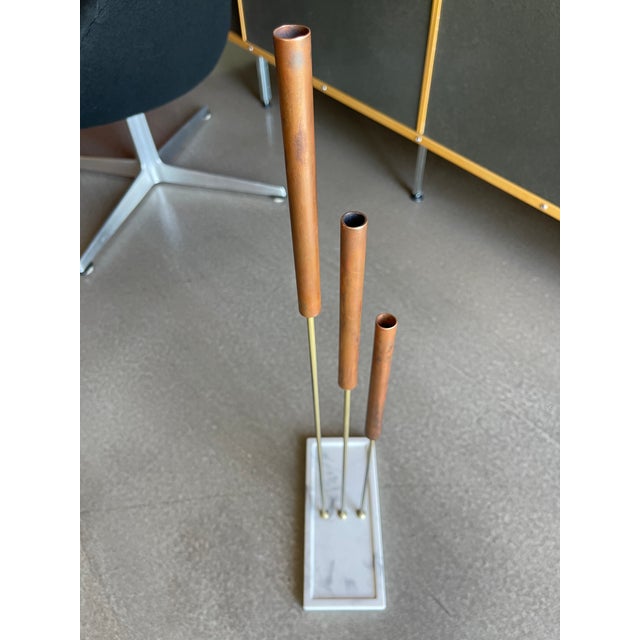 Sculpture Materials Bertoia Style Copper Brutalist Cattail Marble Sculpture Jere For Sale - Image 7 of 12