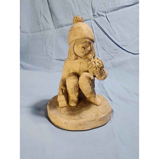 Beautiful Hand Carved Figurine. "School Daisies" by Dee Crowley. Austin Productions Inc, Bright Eyes Series. Sculpture...