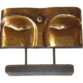 Indonesian Gold Face Panel on Stand For Sale