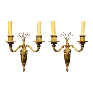 1930's French Ram Head Sconces - a Pair