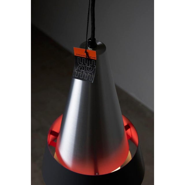 Fog & Mørup Danish Corona Aluminum Pendant Light by Jo Hammerborg for Fog & Mørup, 1960s For Sale - Image 4 of 10