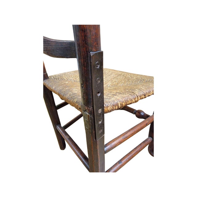 A Pair of Late 18th Century Lincolnshire Ladder Back Side Chairs For Sale In Dallas - Image 6 of 8