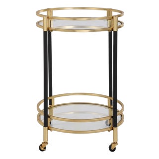 Glam Round Bar Cart For Sale
