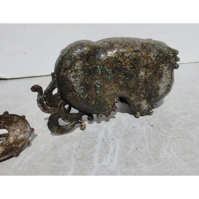 Antique Meiji Brronze Incense Burner For Sale - Image 16 of 18