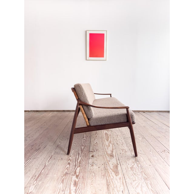 Mid-Century Modern 400 Series Sofa in Teak with Wickerwork Backrest by Hartmut Lohmeyer for Wilkhahn, Germany, 1950s For Sale - Image 6 of 18